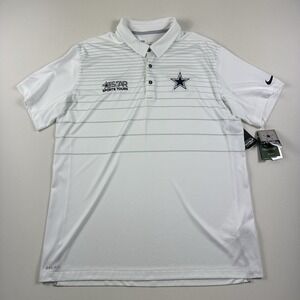 Nike‎ Dallas Cowboys Golf Polo Shirt Men XL White Short Sleeve